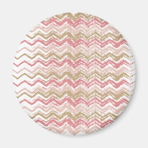 Coral Spice Scribble ZigZag Chevron Mönster Magnet