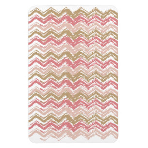 Coral Spice Scribble ZigZag Chevron Mönster Magnet