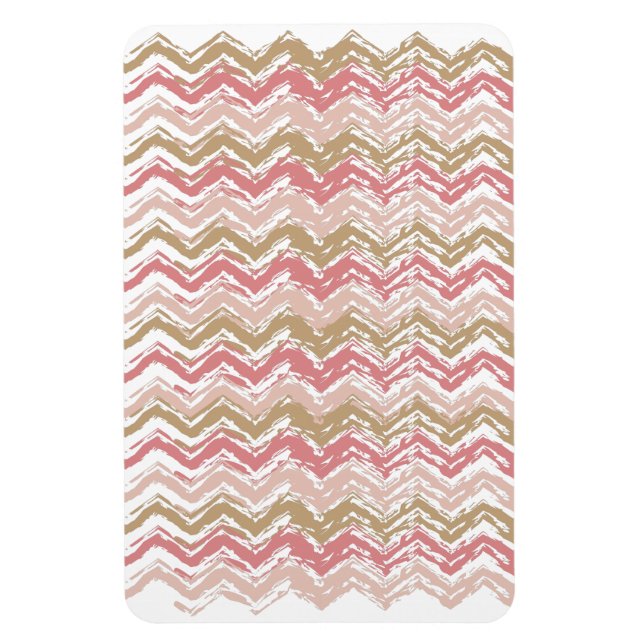 Coral Spice Scribble ZigZag Chevron Mönster Magnet (Vertikal)