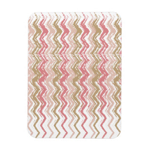 Coral Spice Scribble ZigZag Chevron Mönster Magnet