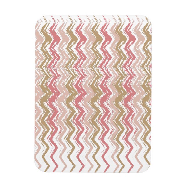 Coral Spice Scribble ZigZag Chevron Mönster Magnet (Vertikal)