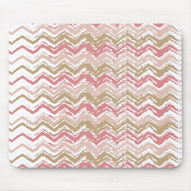 Coral Spice Scribble ZigZag Chevron Mönster Musmatta (Framsidan)