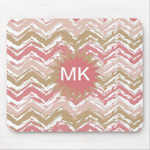 Coral Spice Scribble ZigZag Chevron Mönster Musmatta
