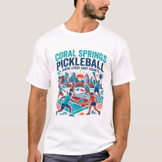 Coral Springs Florida Pickleballplan scen T Shirt