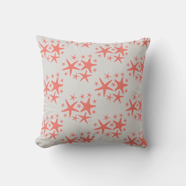 Coral Starfish Beach Mönster Pillow Kudde (Framsida)