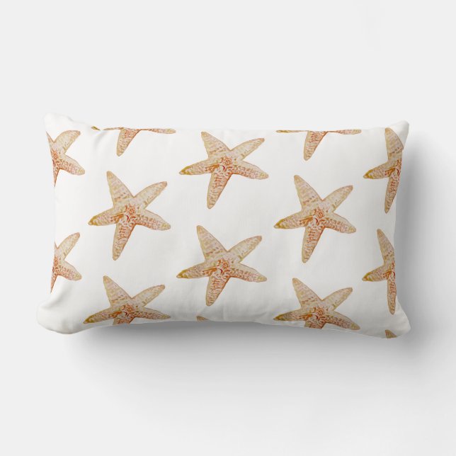 Coral Starfish Beach Mönster Pillow Lumbarkudde (Framsida)