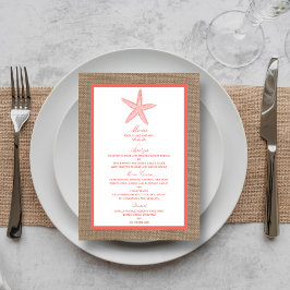 Coral Starfish Burlap Beach-samlingen Meny