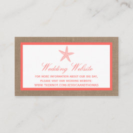 Coral Starfish Burlap Beach-samlingen Tilläggskort