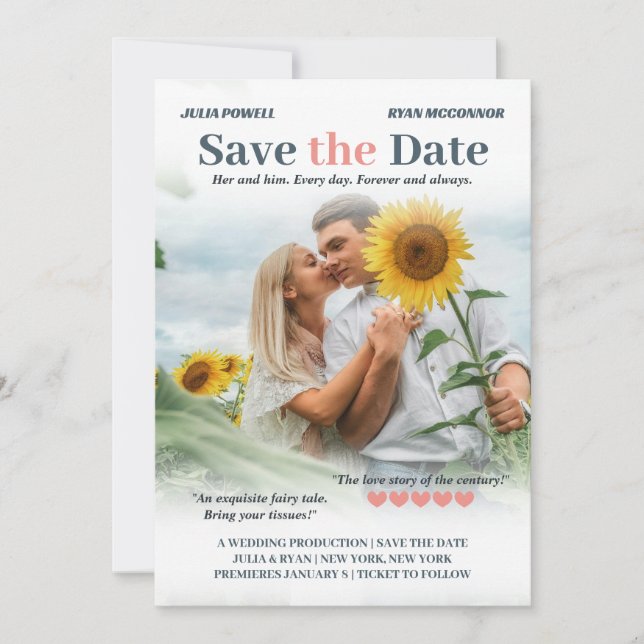 Coral & Storm Romcom Poster fotospara datum Spara Datumet (Framsida)