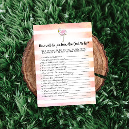 Coral Stripe Flamingo som känner Pappa bästa spel Inbjudningar