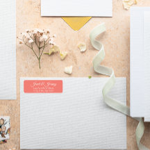 Coral Stylized Namn Bröllop Returadress