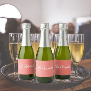 Coral Stylized Script Bröllop Bridesmaid
