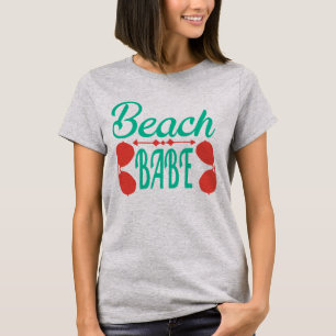 Coral Teal Beach Babe Sunglasses T Shirt