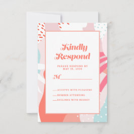 Coral Teal Geometric Artistic | Modern Abstrakt OSA Kort