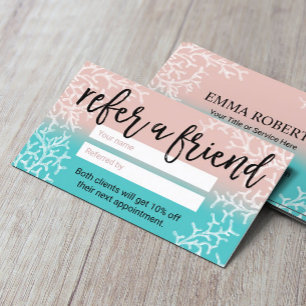 Coral & Teal Makeup Hair Beauty Salon Spa Rabattkort