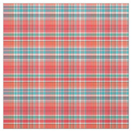 Coral, Teal, White Preppy Madras Stil Play Sz3#1 Tyg
