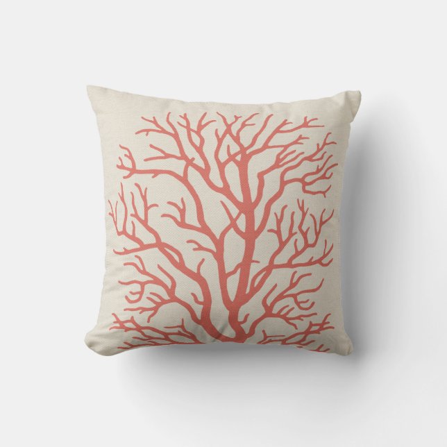 Coral Träd Nautical i Coral Rosa Kudde (Framsida)