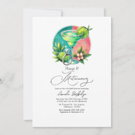 Coral, Turquoise och Lime Margs & Matrimony Bridal Inbjudningar