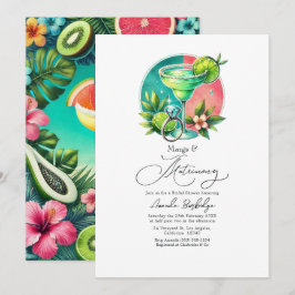 Coral, Turquoise och Lime Margs & Matrimony Bridal Inbjudningar