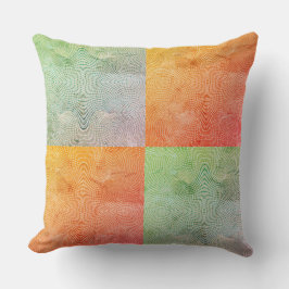 Coral Twirl Grunge Patina Kudde