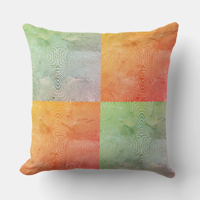 Coral Twirl Grunge Patina Kudde (Framsida)