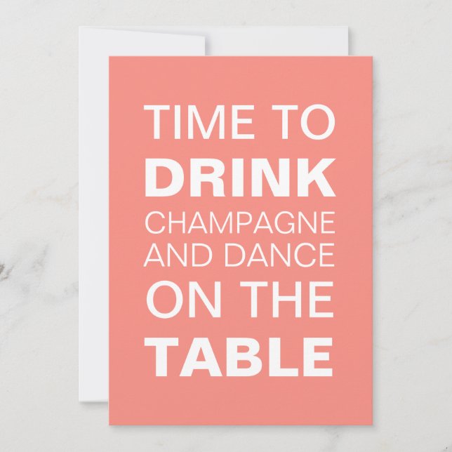 Coral Typography 21st Birthday Call Inbjudningar (Framsida)