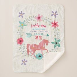 Coral Unicorn Flicka Stats Watercolor Watercolor W