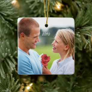 Coral Vintage Bird Save Date Photo Bird Cage Julgransprydnad Keramik