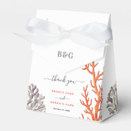 Coral Watercolor Beach Modern Bröllop Gift Presentaskar