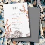 Coral Watercolor Beach Modern Bröllop Spara Datumet<br><div class="desc">En modern koralleformgivning i bröllop. En strandplan som användor vattenfärgkoraller för att skapa en elegant sommardesign i bröllop. En charmig korall- och grått-tropisk stranddesign med klassskripttypografi. En elegant kuststrand hade bröllop spara datum-kort med modern inslag. Det finns också möjlighet att matcha korallbröllop och andra kontorsartiklar.</div>