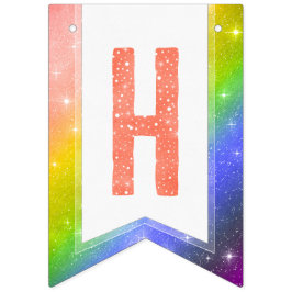Coral Watercolor Typography Grattis på födelsedage Vimplar