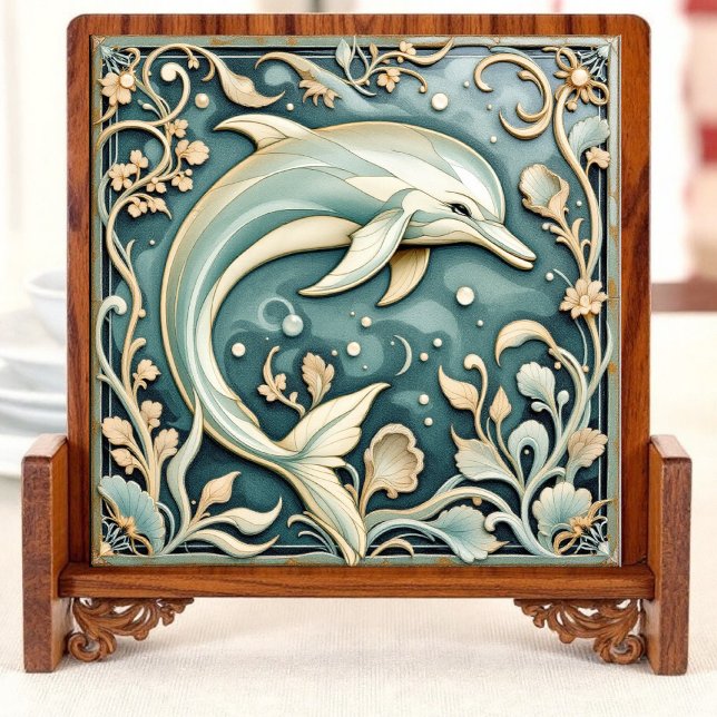 Coral Wave Elegance lämnat Kakelplatta (Skapare uppladdad)