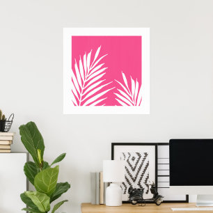 Coral White Acrylic Handflatan Löv Poster