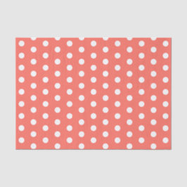 Coral White Polka dots