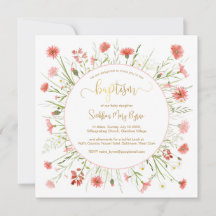 Coral Wildblombaptism Announcement Guld Font