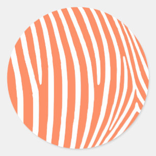 Coral Zebra ränder Runt Klistermärke