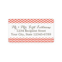 Coral Zigzag Adressetikett