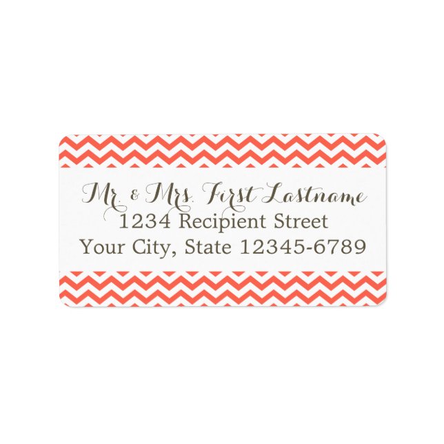 Coral Zigzag Adressetikett (Framsidan)