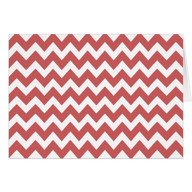 Coral Zigzag Chevron Rand Hälsningskort (Framsidan Horizontal)