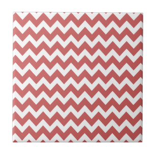 Coral Zigzag Chevron Rand Kakelplatta