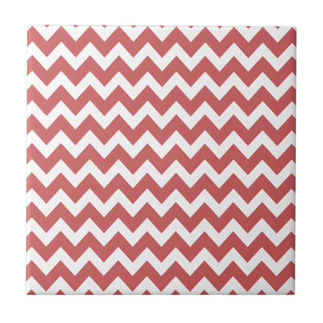 Coral Zigzag Chevron Rand Kakelplatta (Framsidan)
