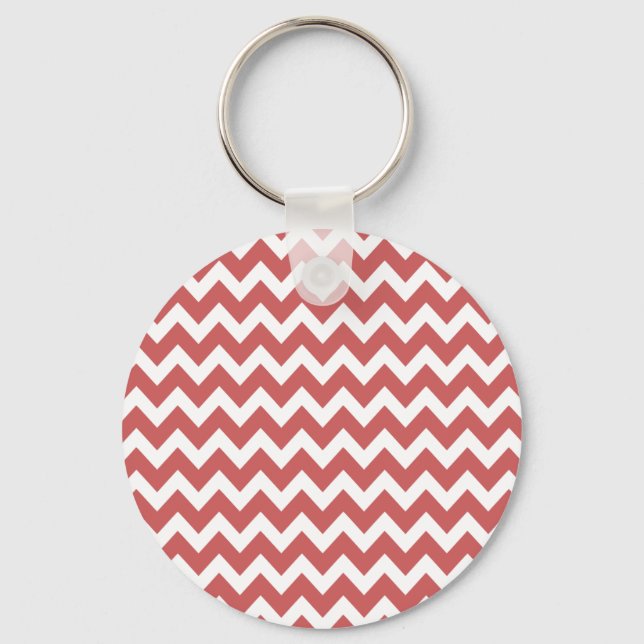 Coral Zigzag Chevron Rand Nyckelring (Framsida)