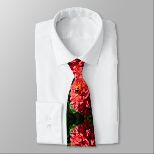 Coral zinnia med humlebindning slips