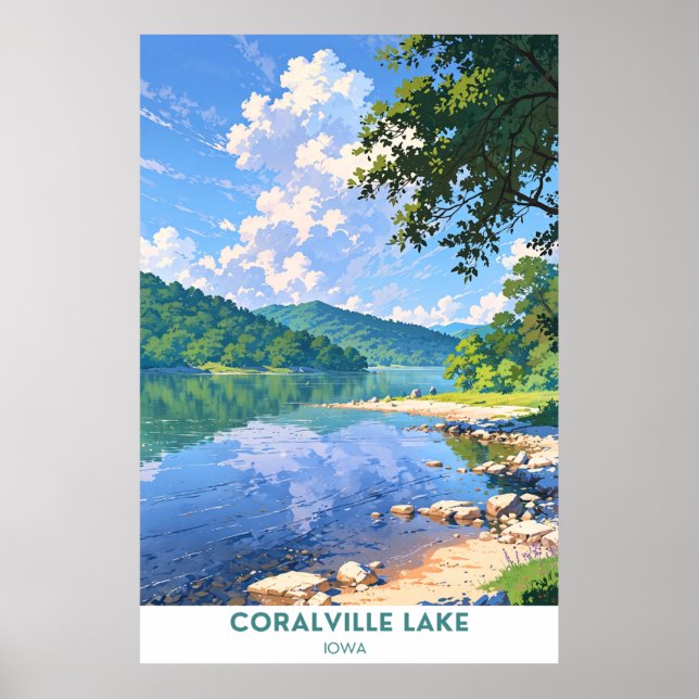 Coralville Sjö, Iowa Poster (Framsidan)