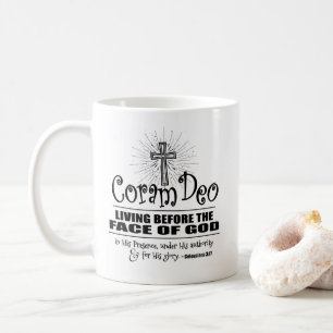 "Coram Deo" 11 uns klassikermugg (svarten) Kaffemugg