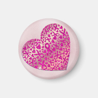 Corazón apoyo contra el Cáncer de Mama Camiseta Magnet
