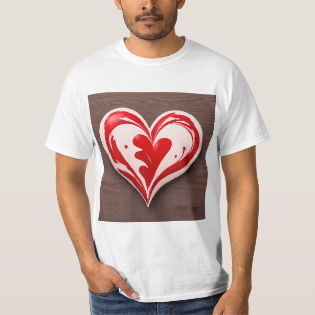 Corazón Artesanal en Madera Oscura T Shirt (Framsida)