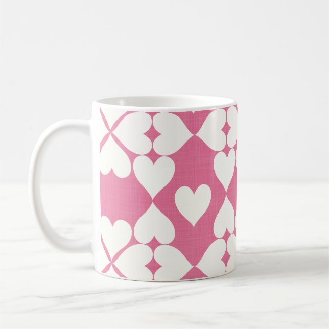 corazones rosas kaffemugg (Vänster)