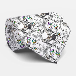 Corbata con notas musicales slips