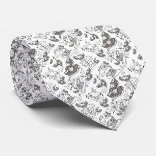 Corbata con notas musicales y instrumentumento mus slips
